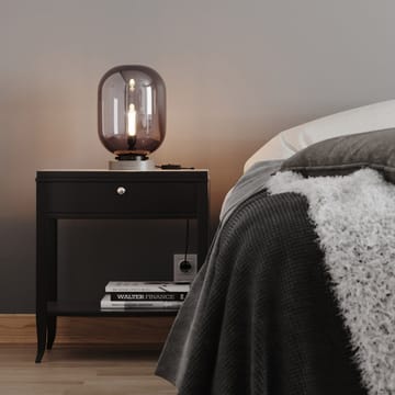 Leola bordlampe - Svart marmor-røyket grå - By Rydéns