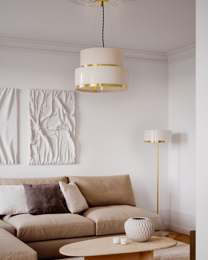Marcel taklampe Ø50 cm, Messing-hvit By Rydéns