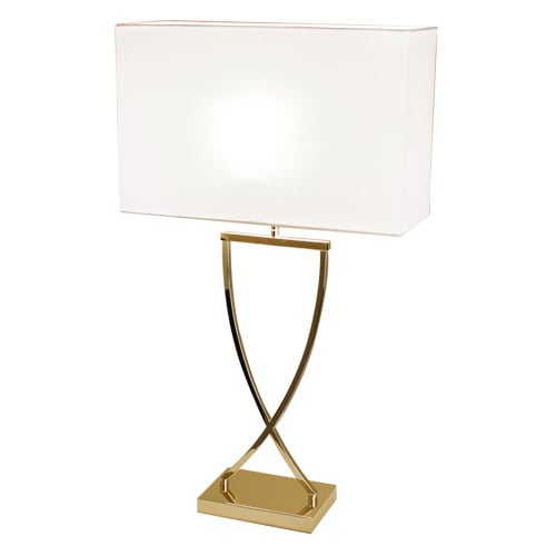 Bilde av By Rydéns Omega bordlampe 67 cm messing-hvit