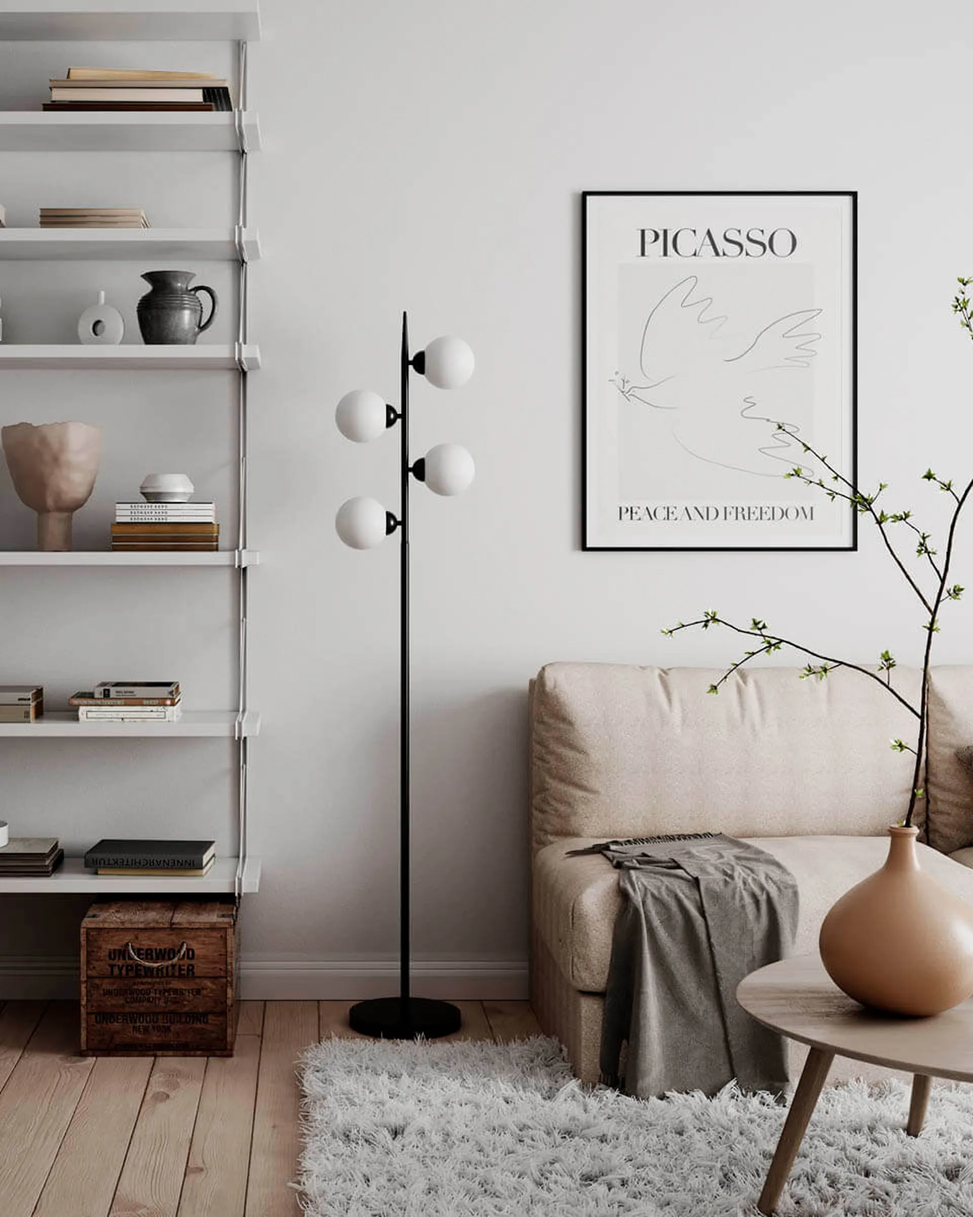 Punto gulvlampe 160 cm, Matt sort By Rydéns