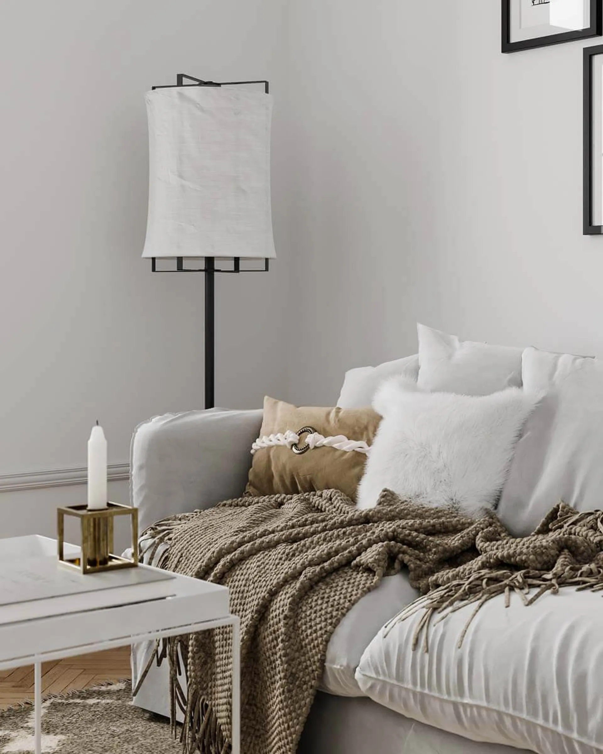 Softy gulvlampe 150 cm, Matt hvit-matt svart By Rydéns