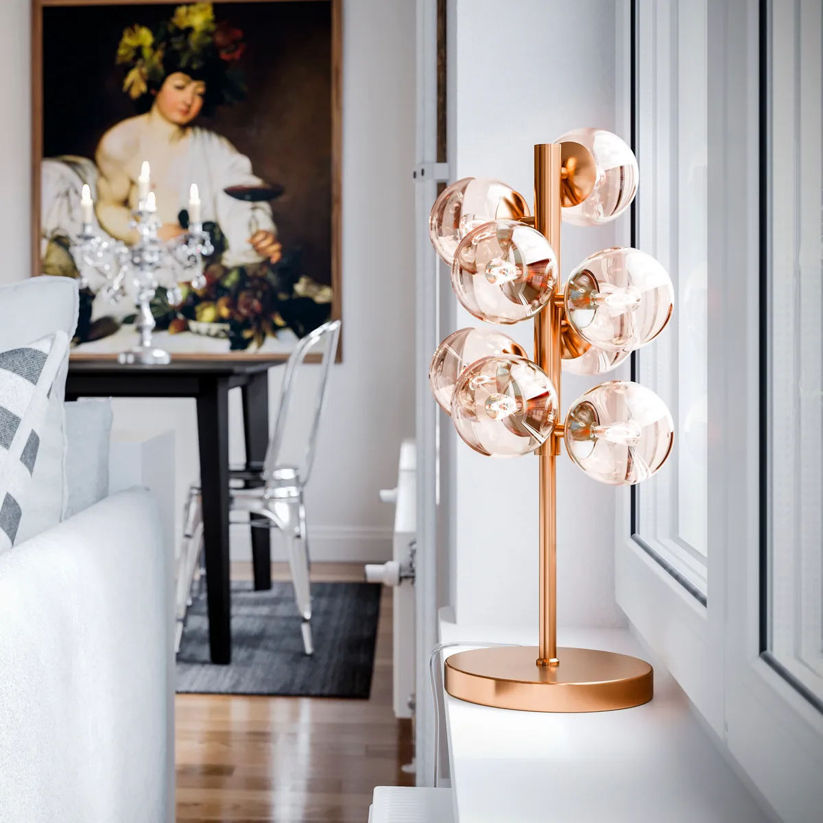 Splendor bordlampe, Guld-amber By Rydéns