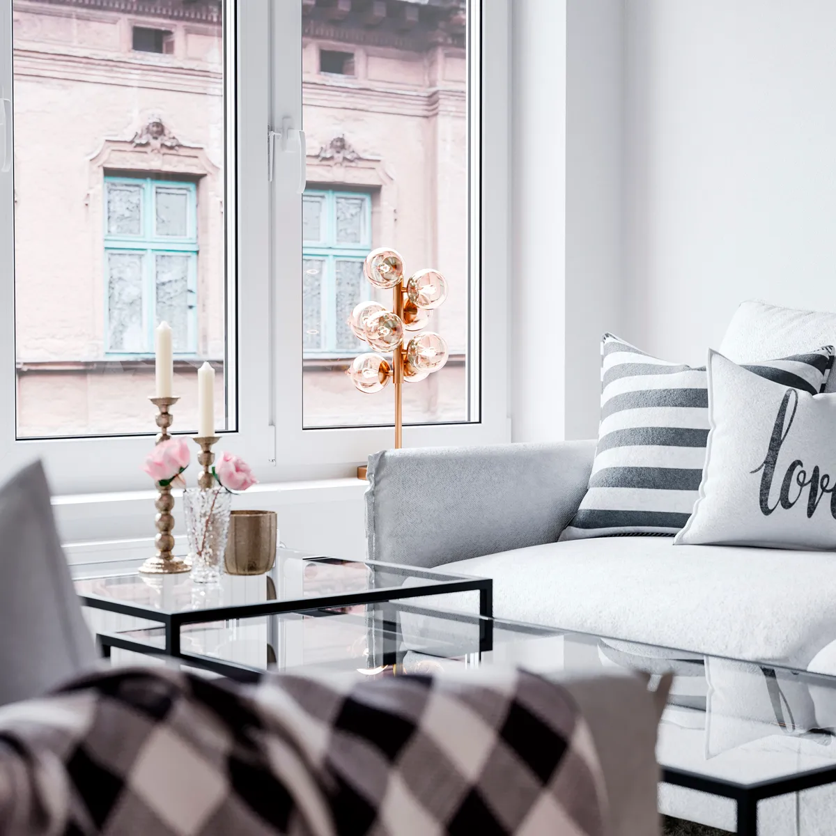 Splendor bordlampe, Guld-amber By Rydéns