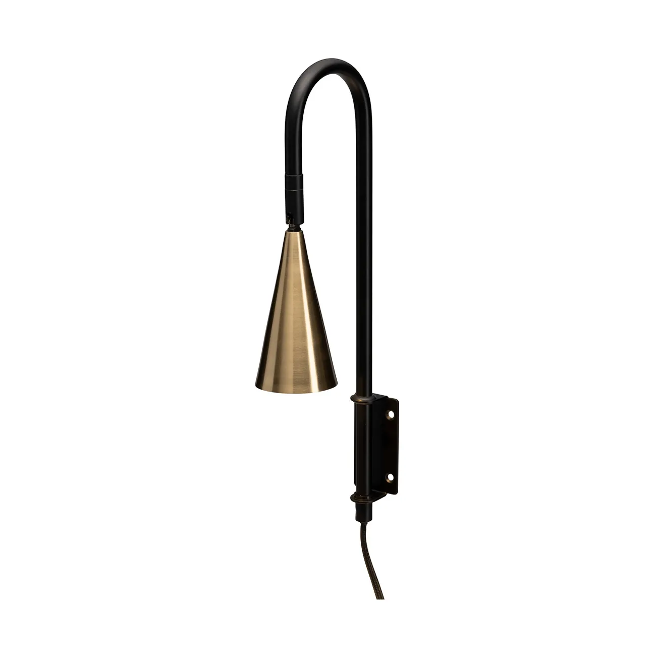 Spline vegglampe, Svart-messing, 36 cm By Rydéns