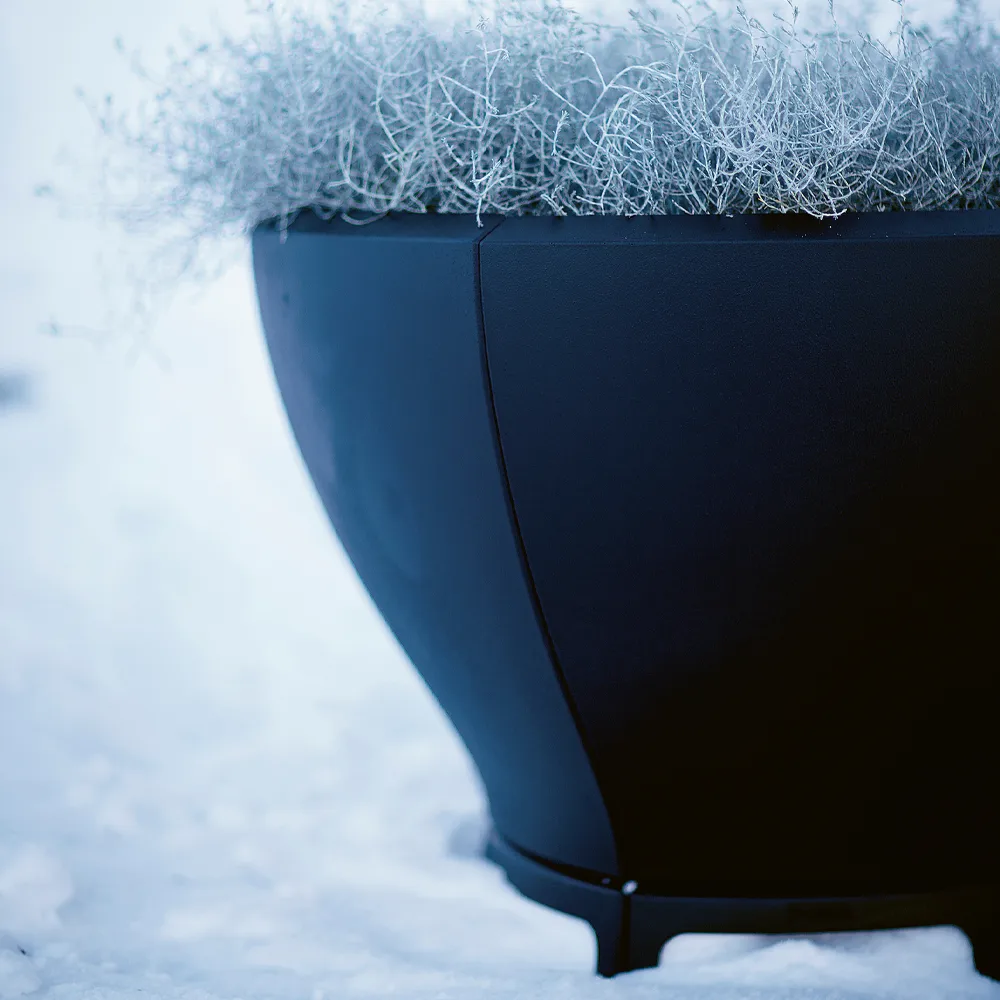 Blom plantekar, Svart, stor Byarums bruk