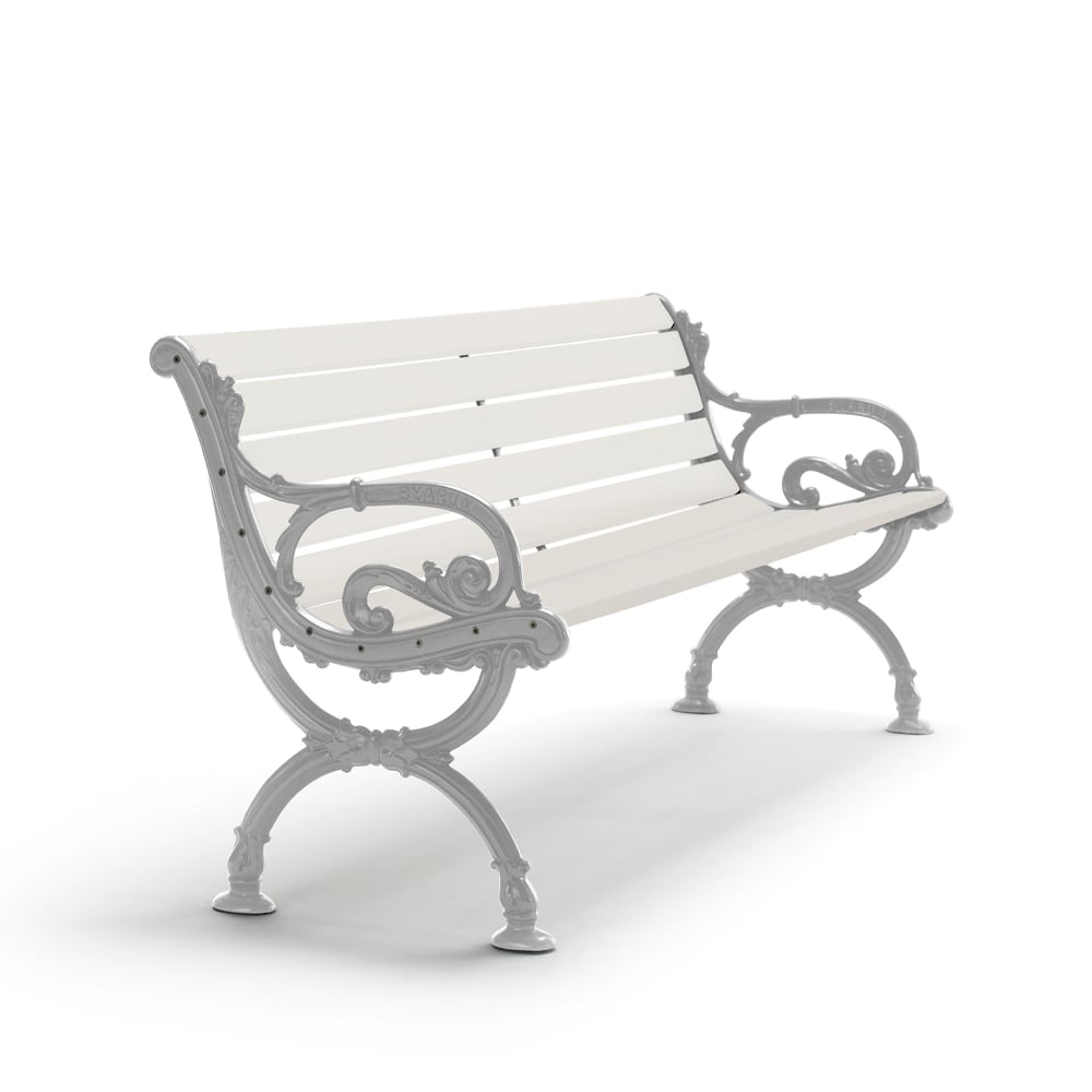 Byarums bruk Byarum sofa Hvit lakk furu, rått aluminiumstativ, 155 cm