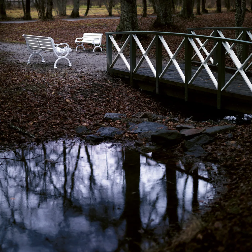 Byarum sofa, Mahogni, svart stativ, 185 cm Byarums bruk