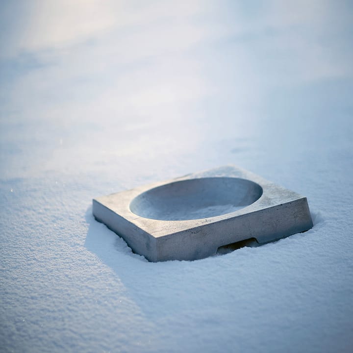 Kvadrat fuglebad, Aluminium sandstøpt Byarums bruk