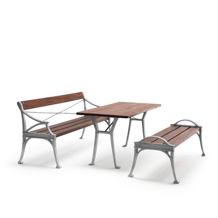 Lessebo benk, Mahogny, rått aluminiumstativ Byarums bruk