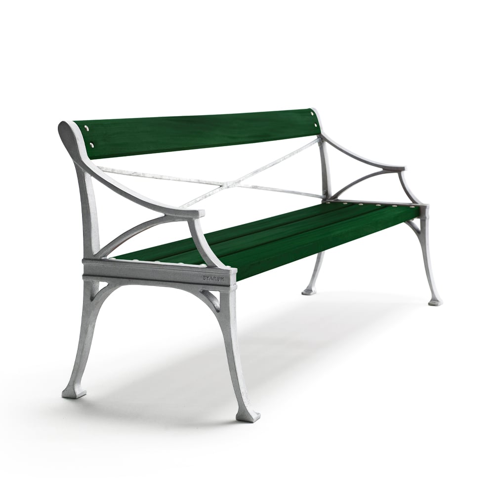 Byarums bruk Lessebo sofa Grønn, rått aluminiumstativ