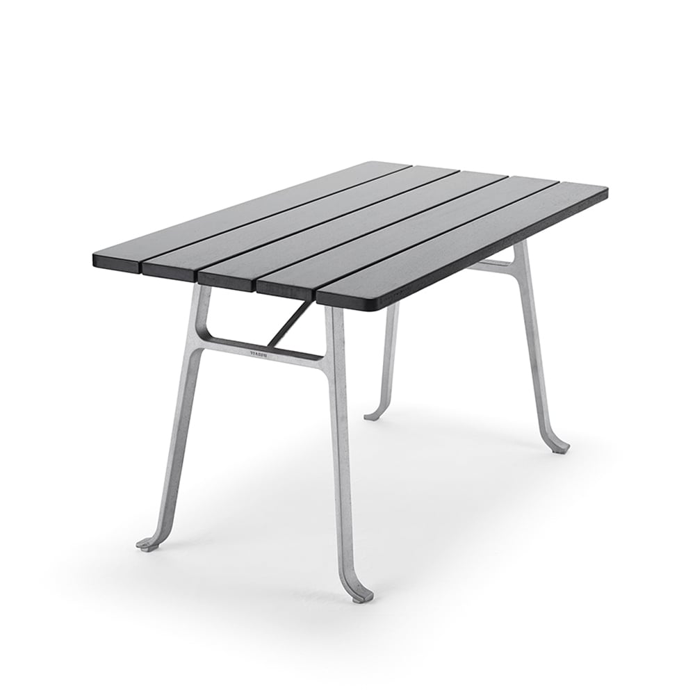 Byarums bruk Seriff bord Mahogni svart beis, rått aluminiumstativ