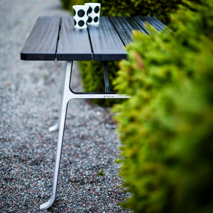 Seriff bord, Mahogni svart beis, rått aluminiumstativ Byarums bruk