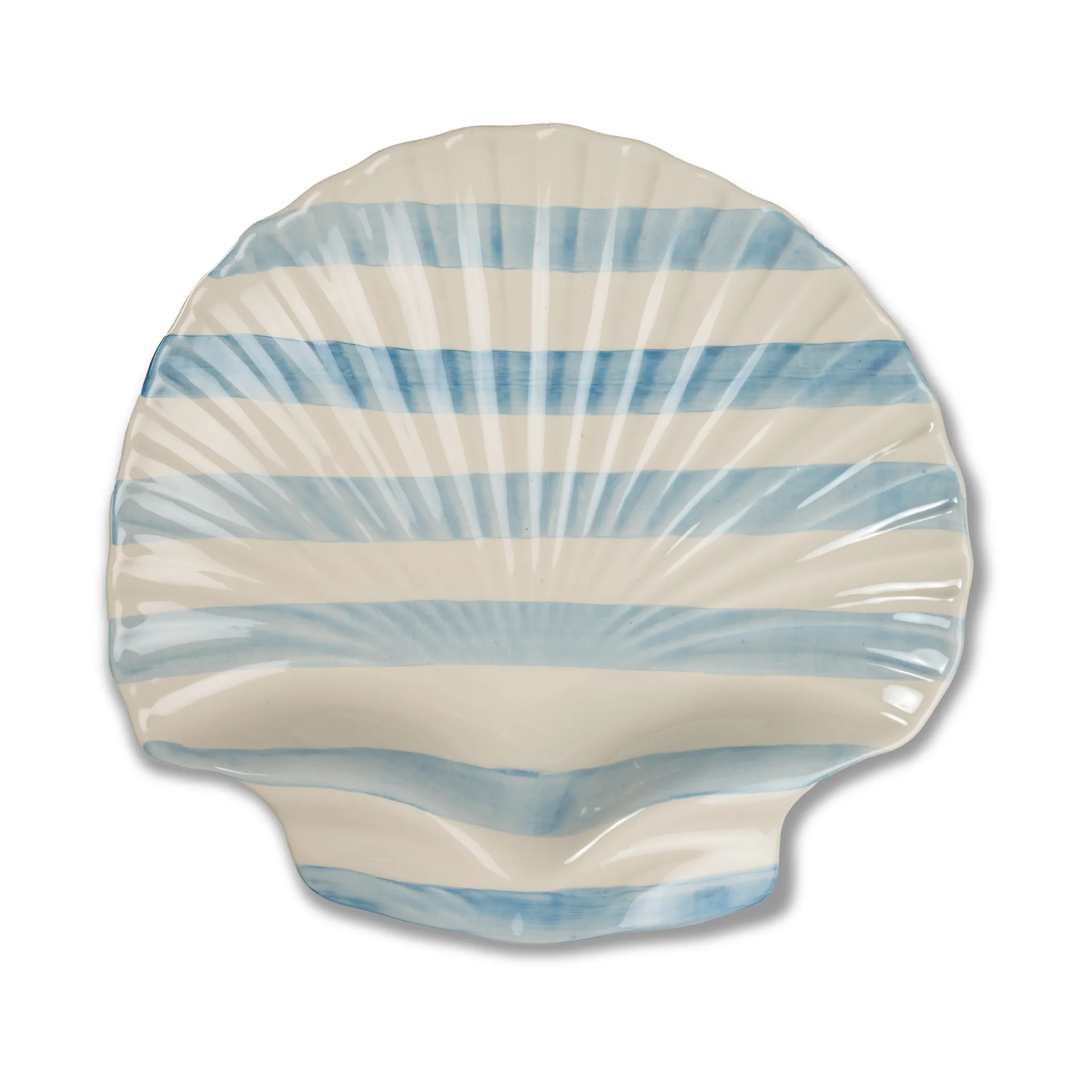 Armona stripe serveringsfat 32x32,5 cm, Lys blå-hvit Byon