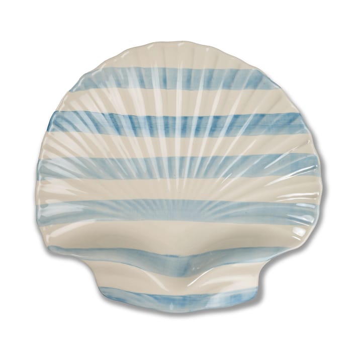 Armona stripe serveringsfat 32x32,5 cm - Lys blå-hvit - Byon