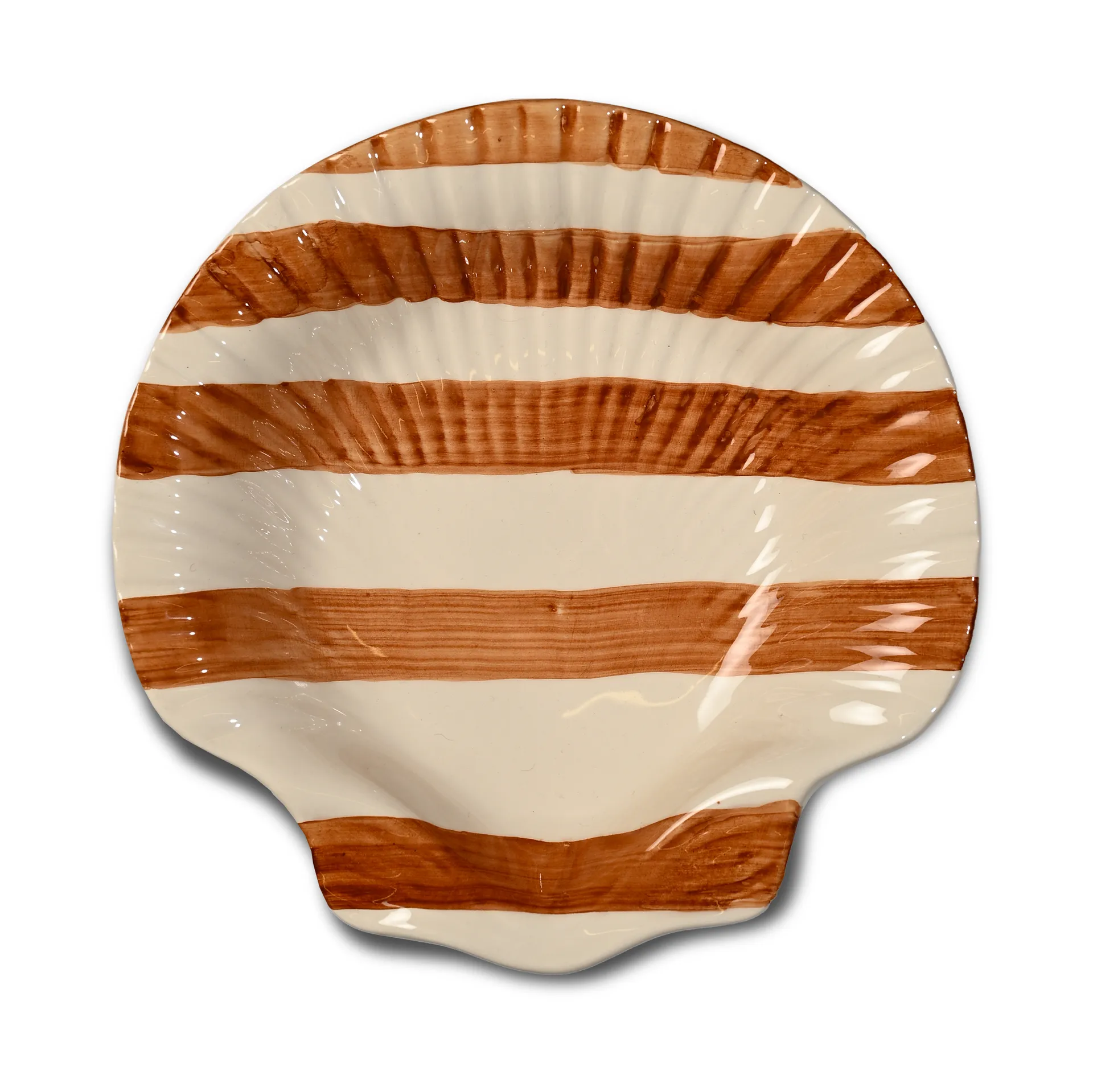 Armona stripe tallerken 23,5x23,5 cm, Lysbrun-hvit Byon