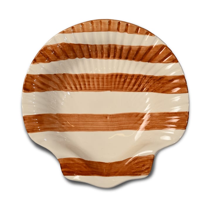 Armona stripe tallerken 23,5x23,5 cm - Lysbrun-hvit - Byon