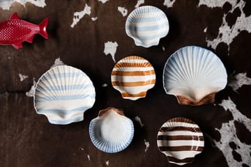Armona stripe tallerken 23,5x23,5 cm - Lysbrun-hvit - Byon
