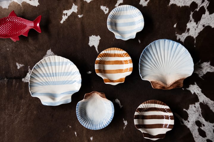 Armona stripe tallerken 23,5x23,5 cm, Lysbrun-hvit Byon