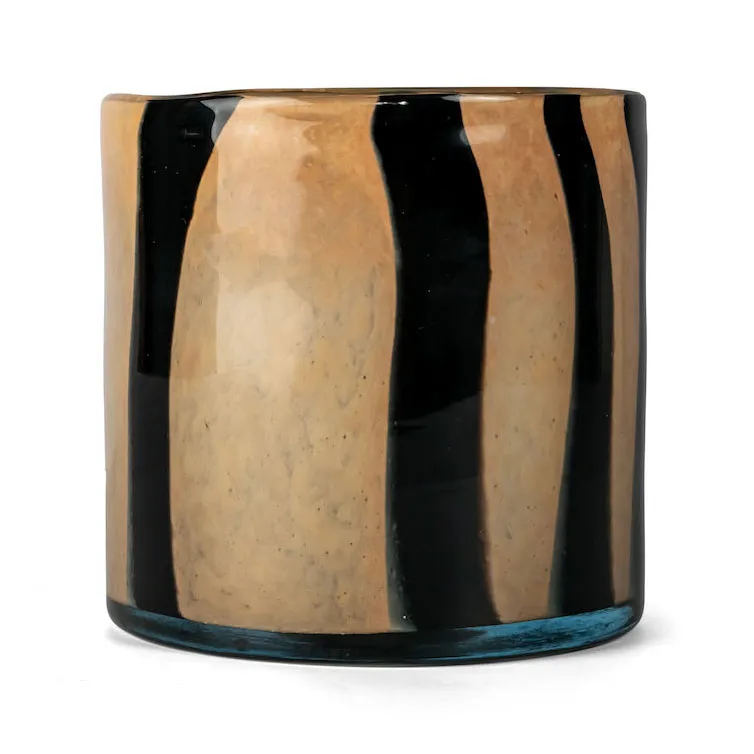Calore lyslykt-vase M Ø15 cm, Black-beige Byon