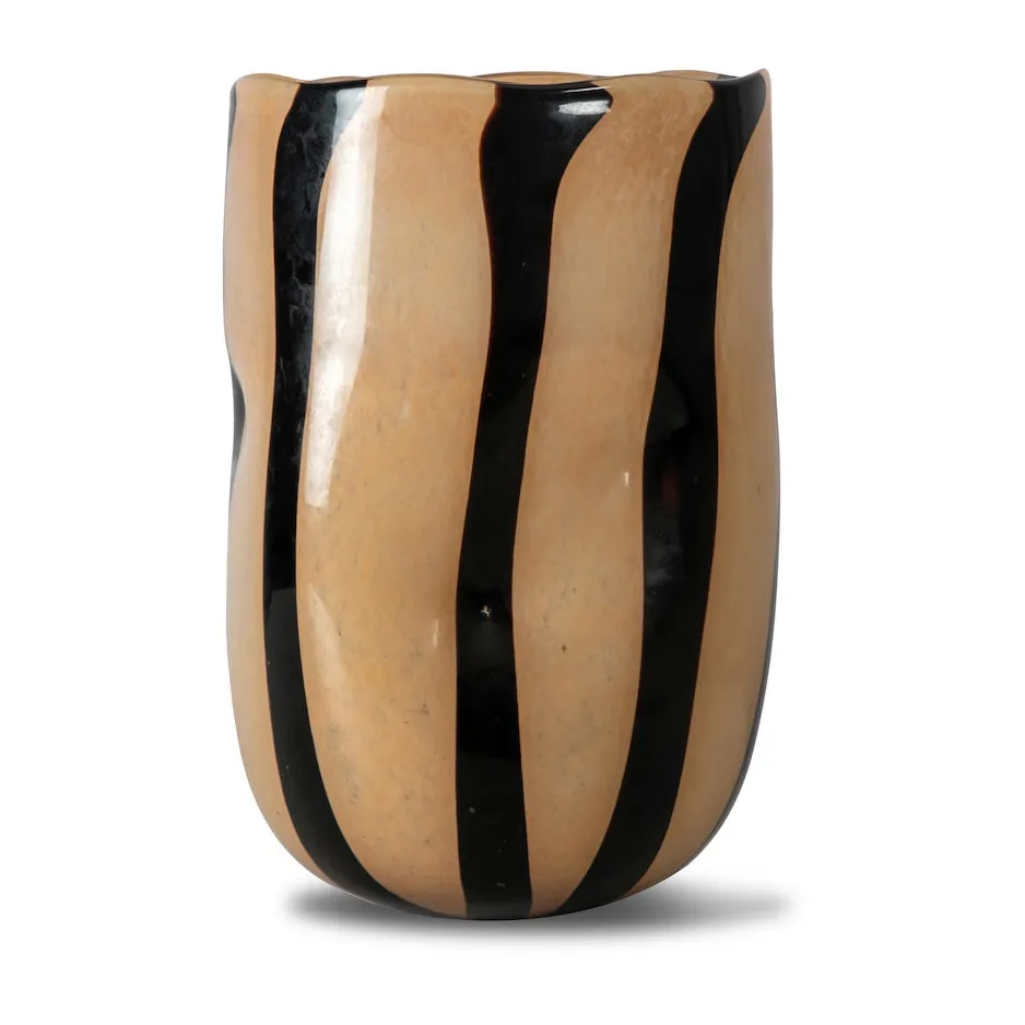 Curt vase 30 cm, Svart-beige Byon