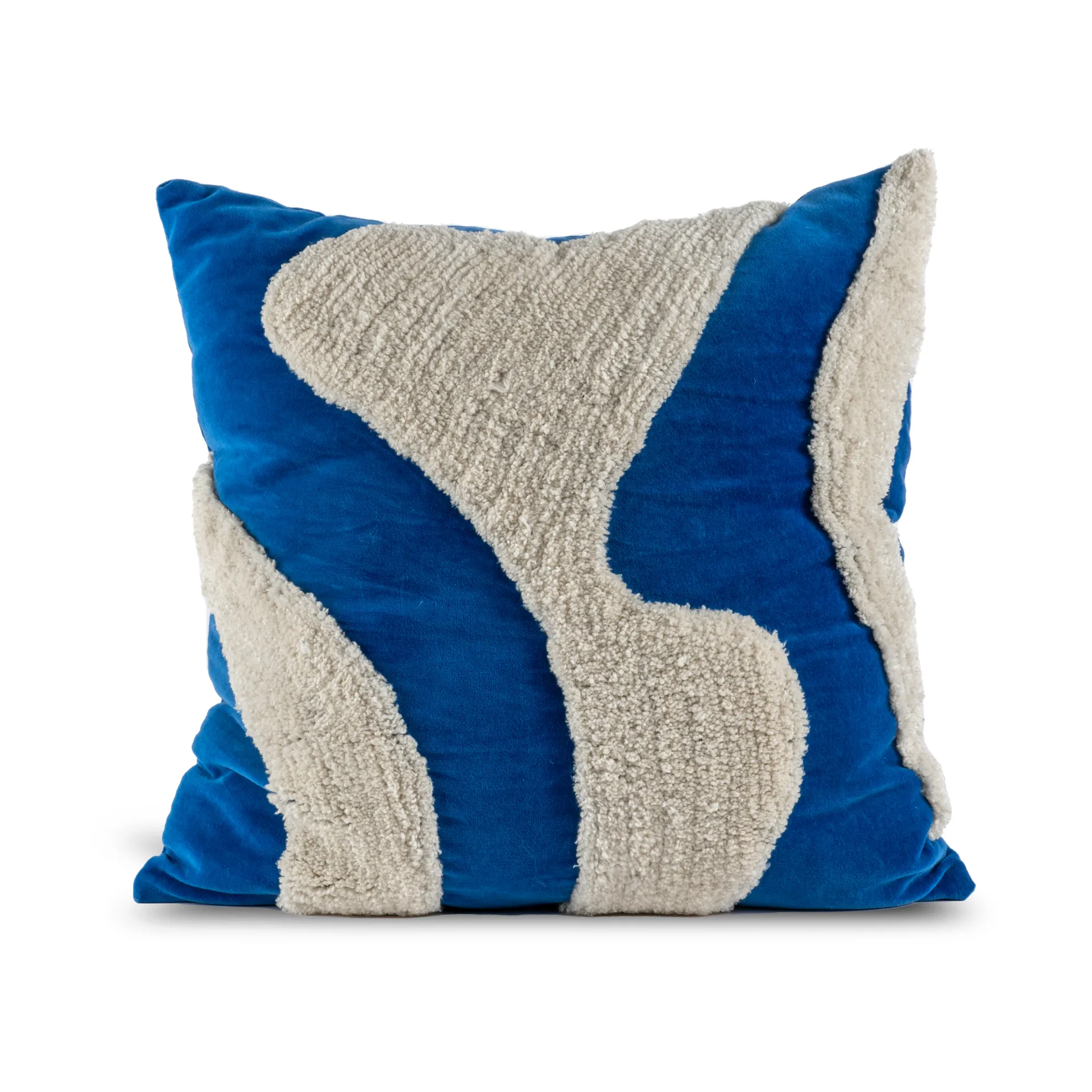Fluffy pute 50 x 50 cm, Blue-beige Byon