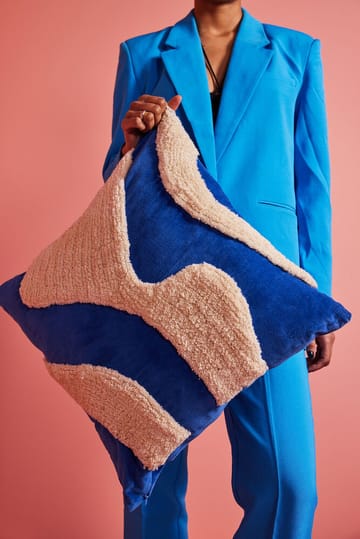 Fluffy pute 50 x 50 cm - Blue-beige - Byon