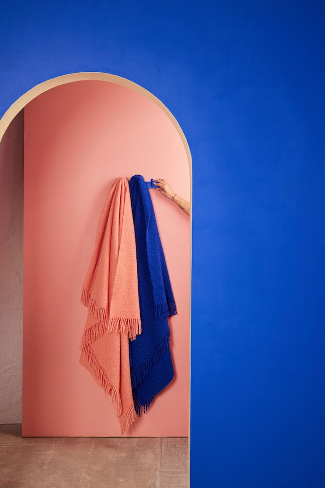 Franca teppe 130x170 cm - Blå-amber-rosa-grønn - Byon