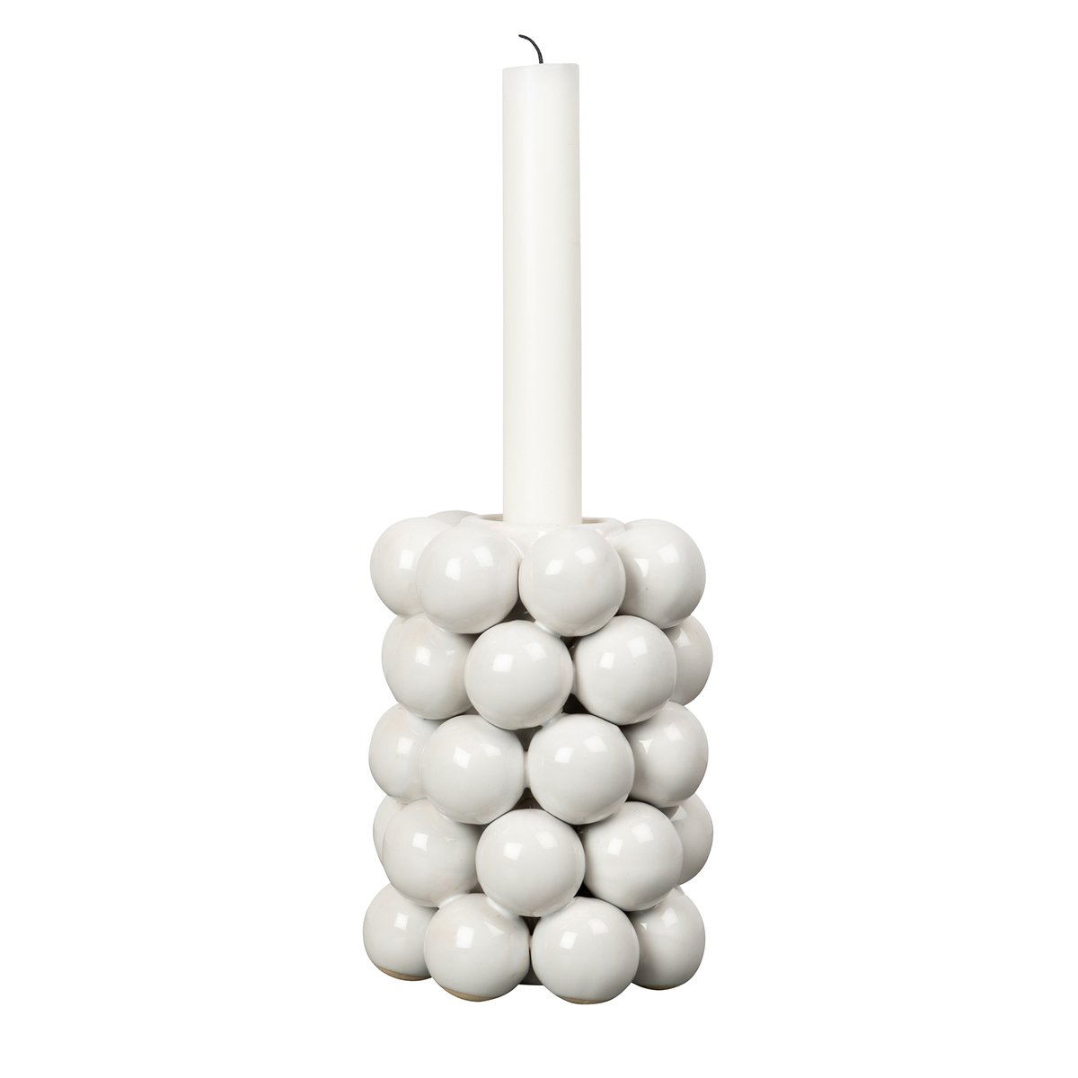 Byon Globe lysestake 13,5 cm Hvit