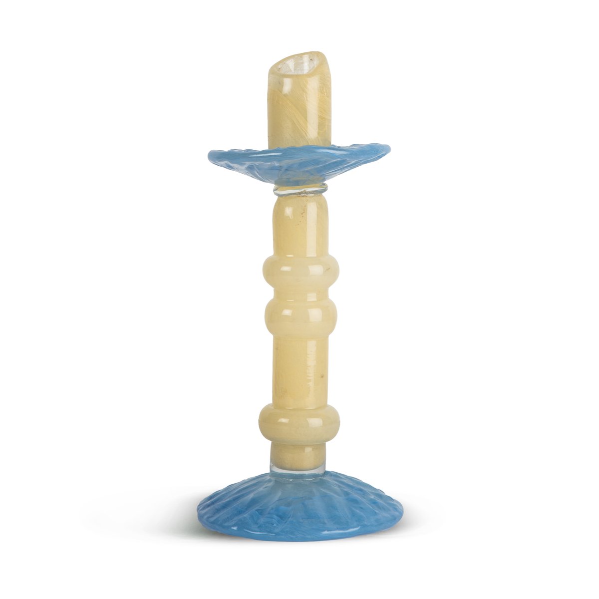 Byon Lara lysestake M 26 cm Lys beige-lyseblå