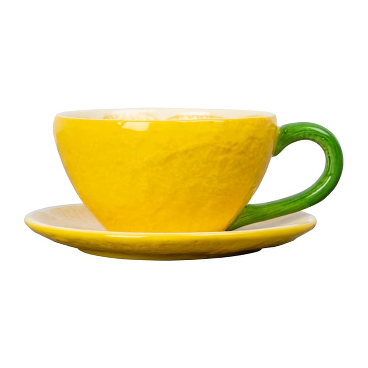 Lemon kopp med fat 25 cl - Gul - Byon