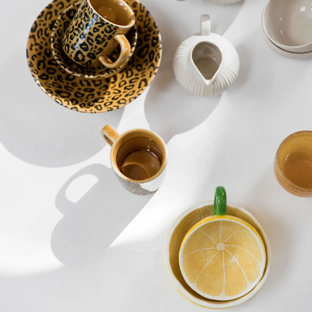 Lemon kopp med fat 25 cl, Gul Byon