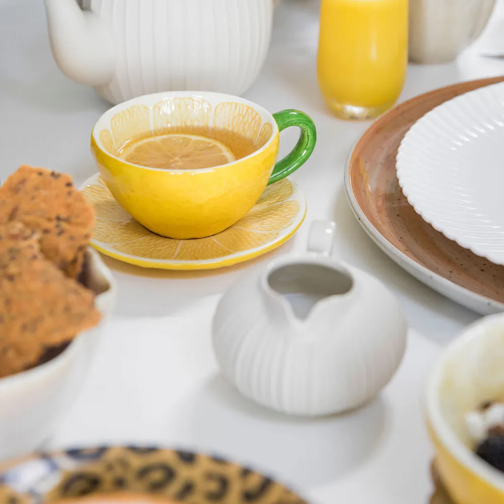 Lemon kopp med fat 25 cl, Gul Byon