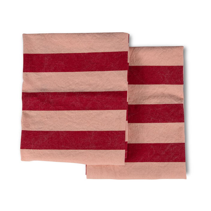 Leya kjøkkenhåndkle 2-pack, rød/rosa