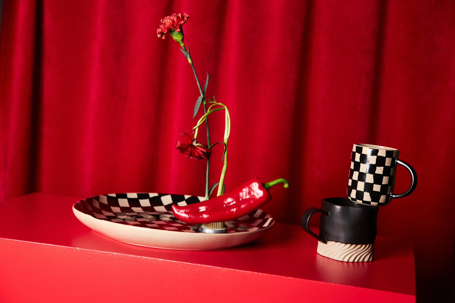 Liz kopp check 28 cl, Svart-beige Byon