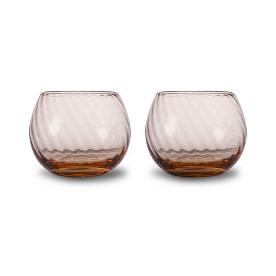 Byon Opacity vannglass 22 cl 2-pk Fersken | Skandinavisk Design | Vannglass | Brun