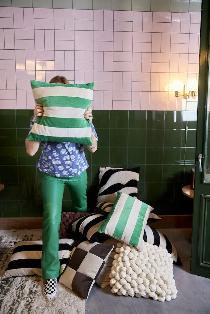 Pathi pute L 40 x 60 cm, Grønn-beige Byon