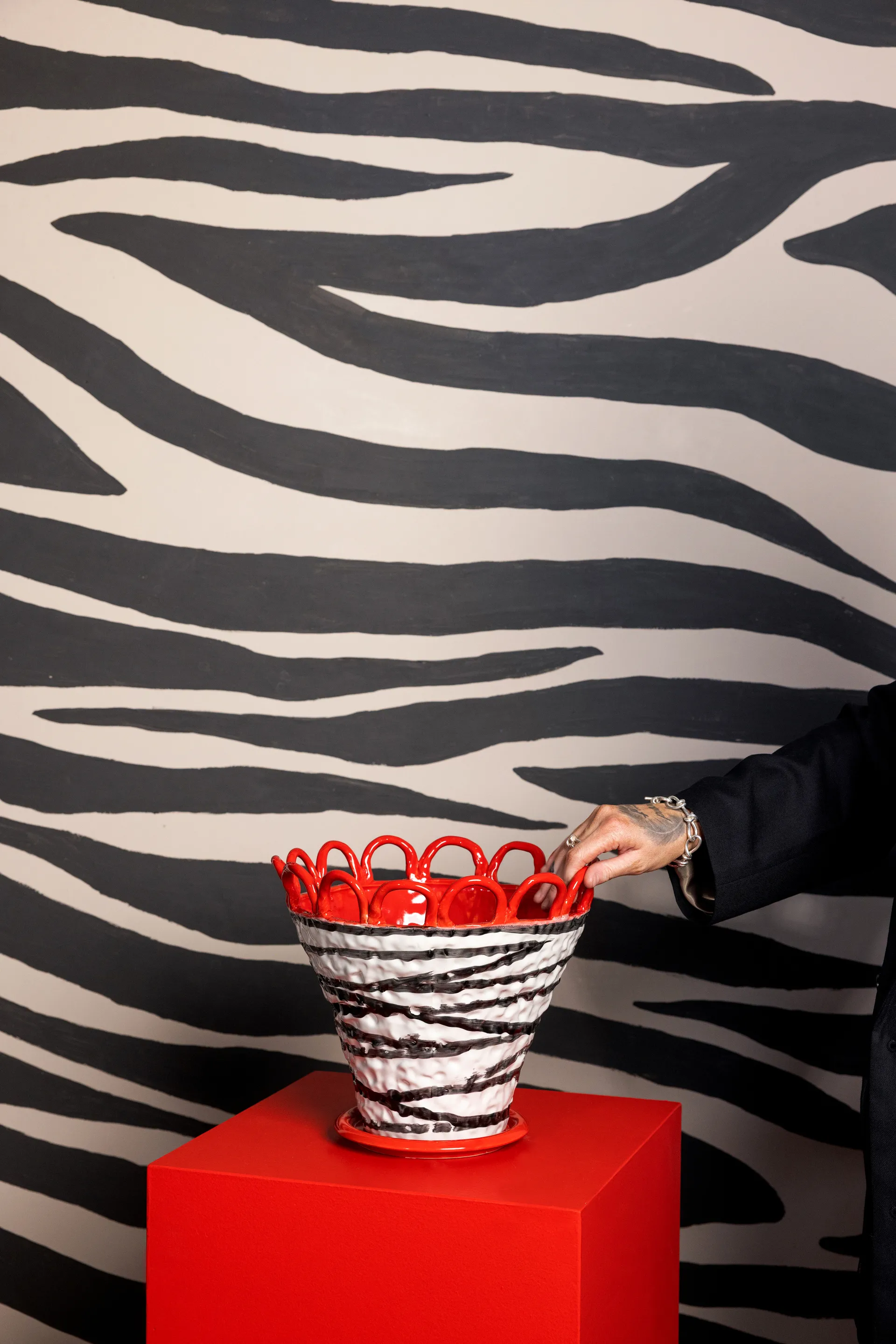 Patty krukke L Ø30 cm, Zebra-rød Byon