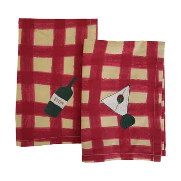 Sera serviett 2‑pakning - Rød, 45x45 cm - Byon