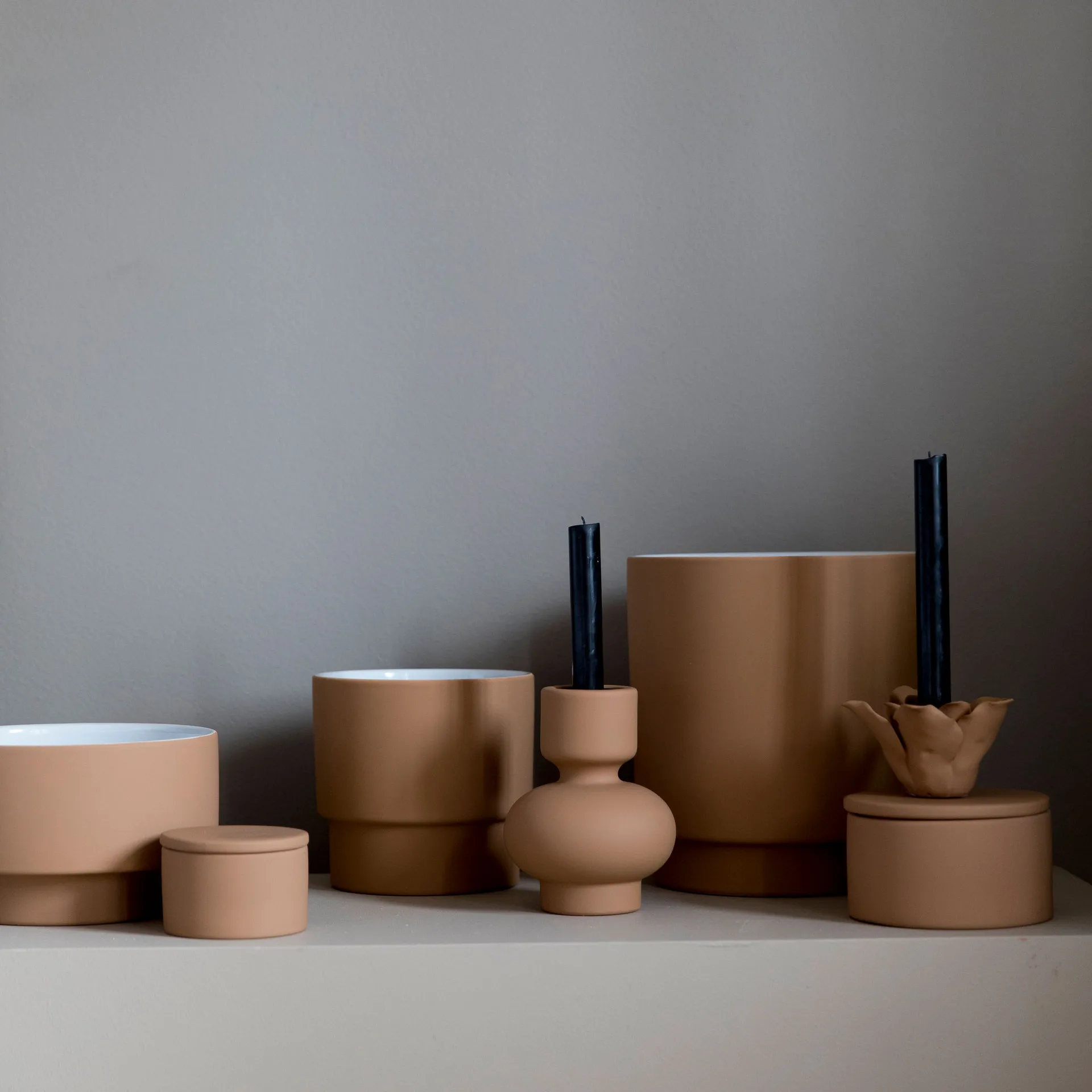 Sienna lysestake 16 cm, Terracotta (brun) Byon