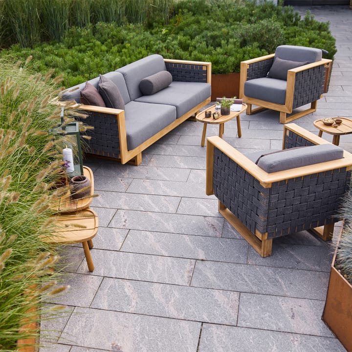 Angle Sofa 3-seter, Dark grey, teak Cane-line