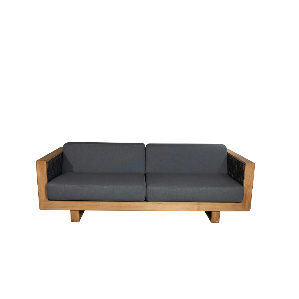 Angle Sofa 3-seter, Dark grey, teak Cane-line
