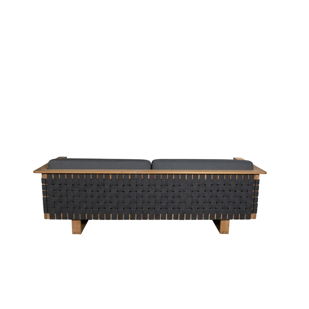 Angle Sofa 3-seter, Dark grey, teak Cane-line