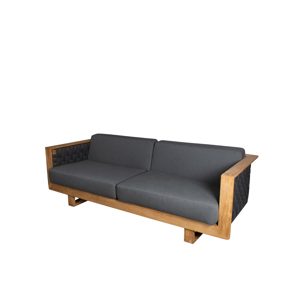 Cane-line Angle Sofa 3-seter Dark grey, teak