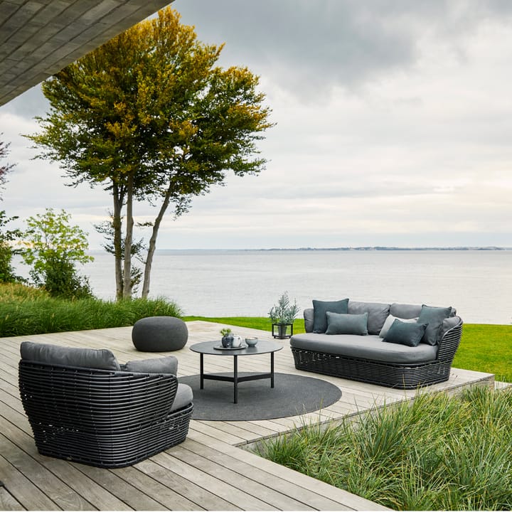 Basket Lounge lenestol, Graphite grey, inkl. gråe puter Cane-line