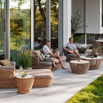 Basket sofabord - Fossil svart, stor, grått flettet understell - Cane-line