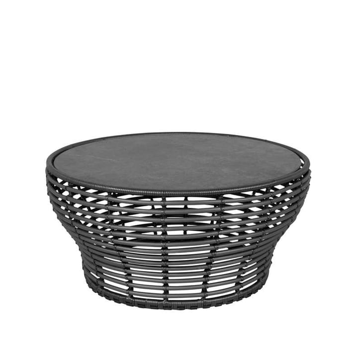 Basket sofabord - Fossil svart, stor, grått flettet understell - Cane-line