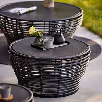 Basket sofabord - Fossil svart, stor, grått flettet understell - Cane-line