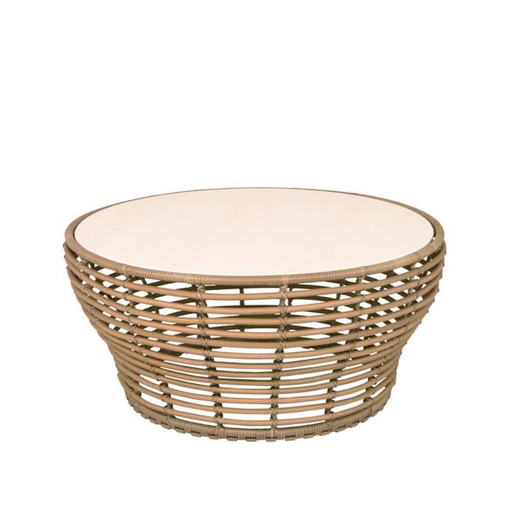 Basket sofabord - Travertin, stor, naturlig flettet understell - Cane-line