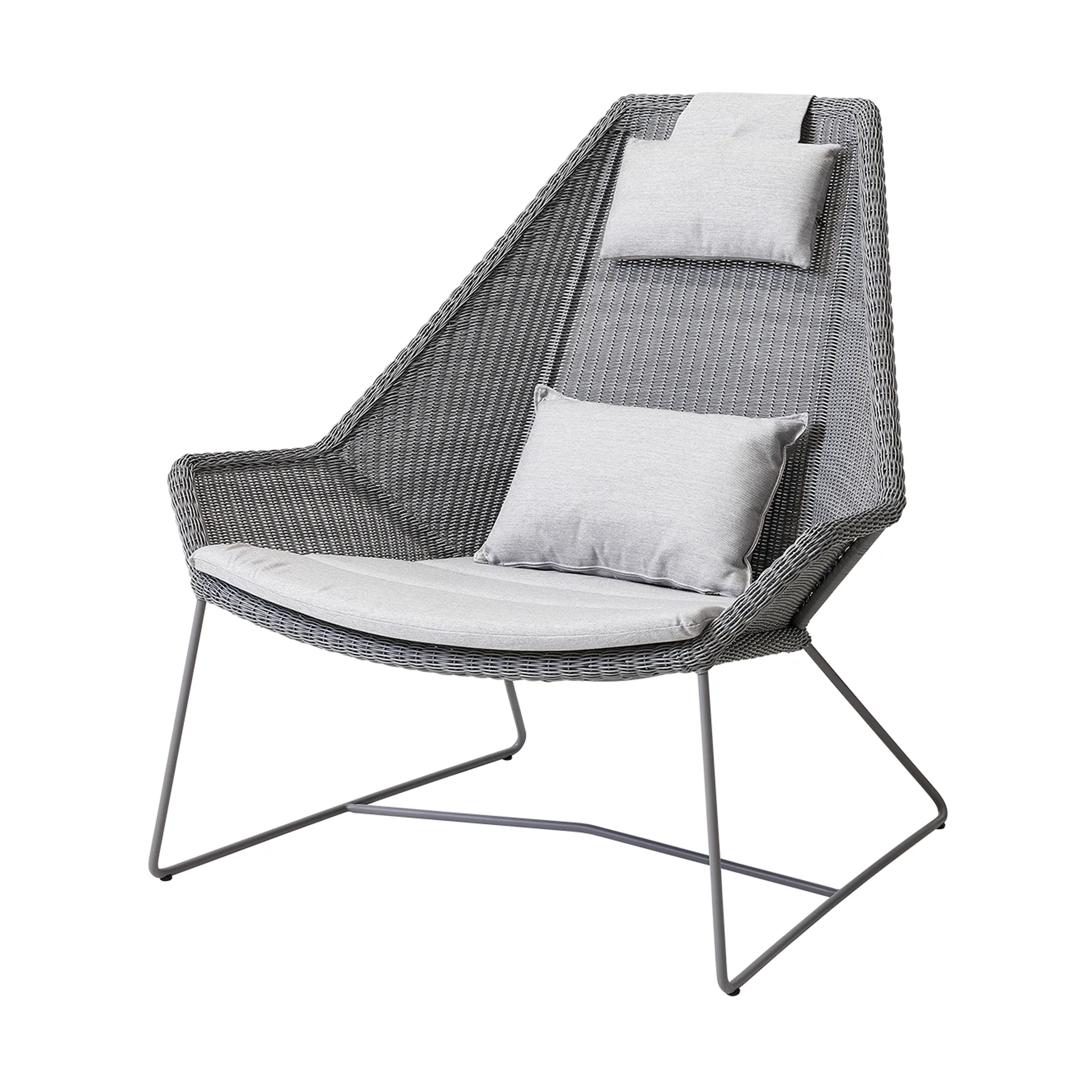Breeze Loungestol putesett, høy rygg, Cane-line Natté light grey Cane-line