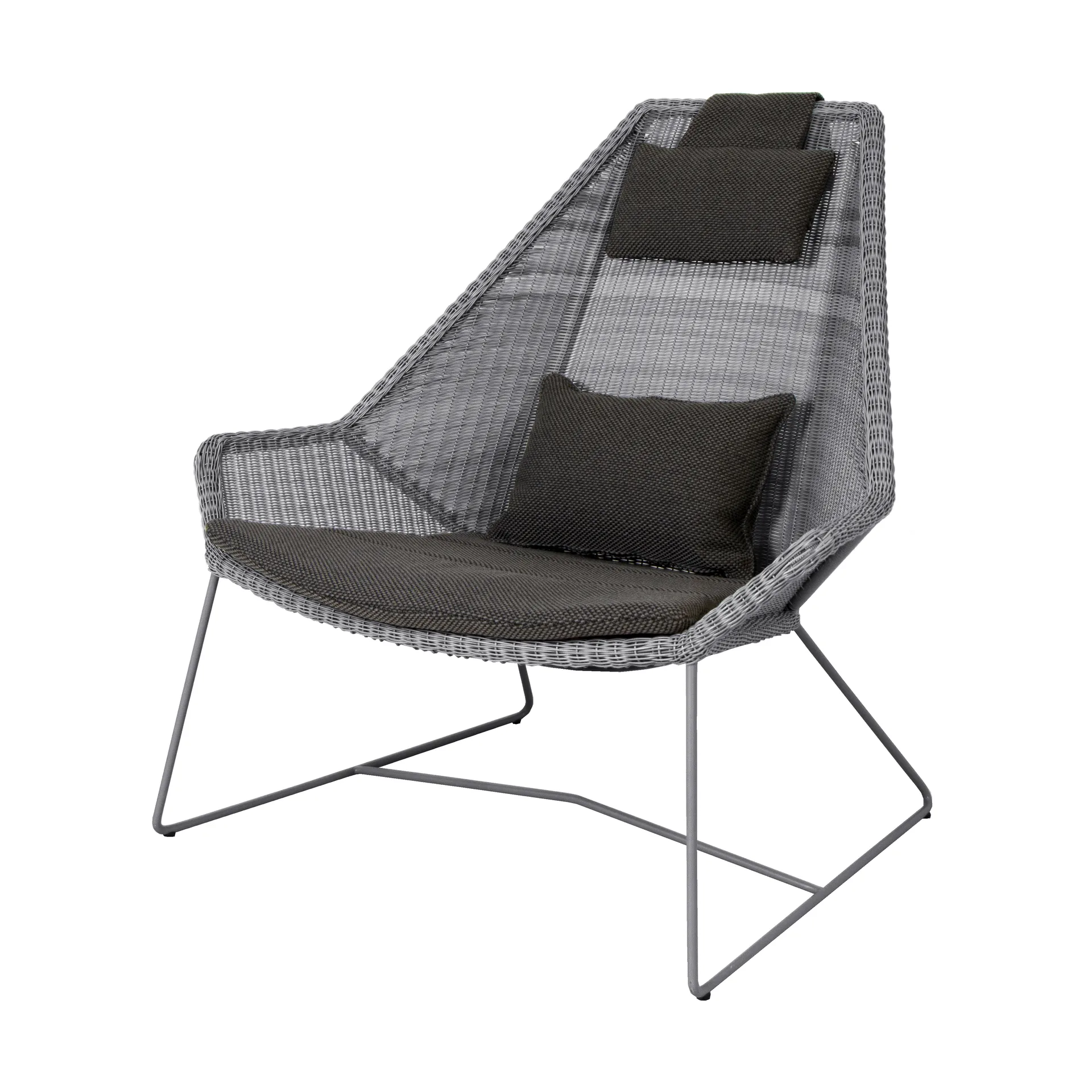 Breeze Loungestol putesett, høy rygg, Focus grey Cane-line